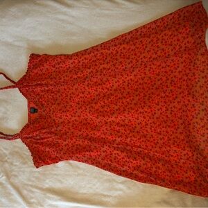 Wild Fable Orange/Red Floral Bustier Mini Sundress